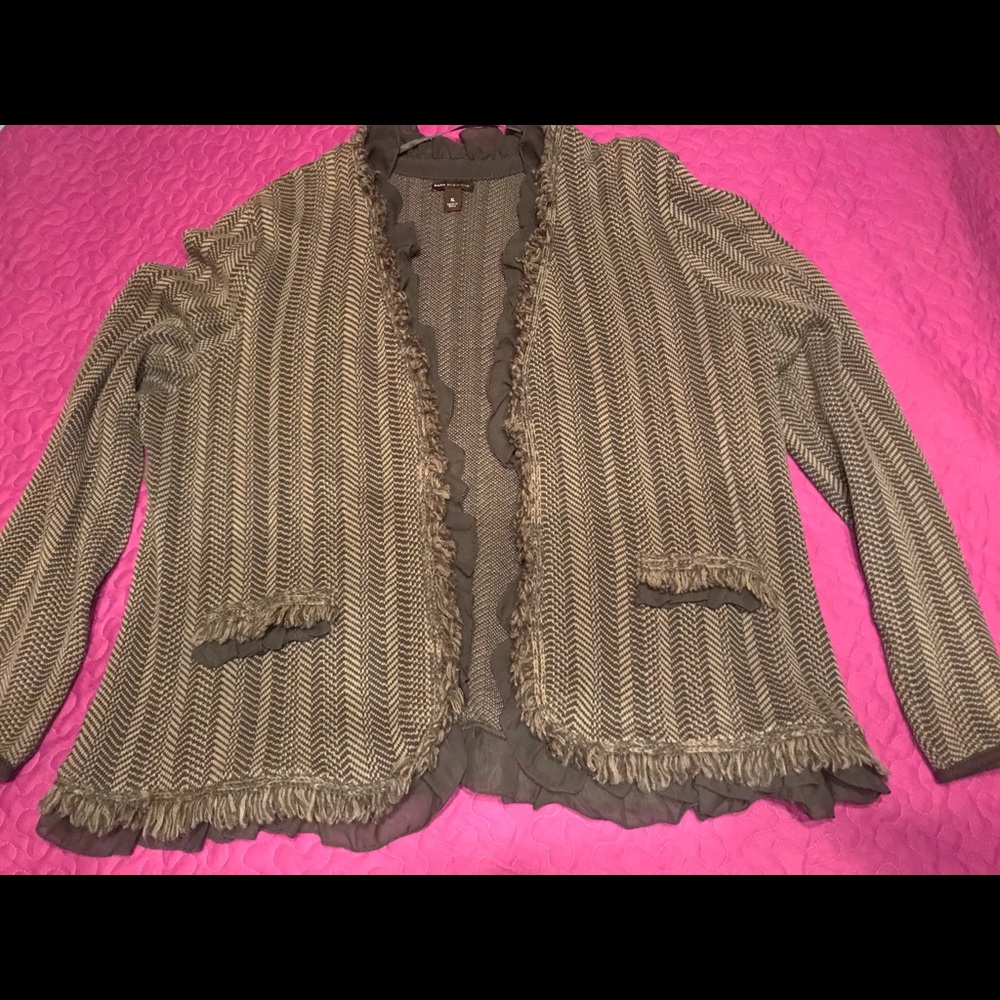 Dana Buchman brown herringbone cardigan
